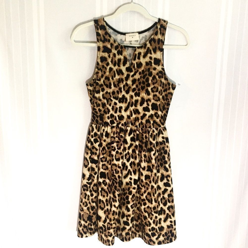 everly Cheetah Print Brown Sleeveless Mini Dress